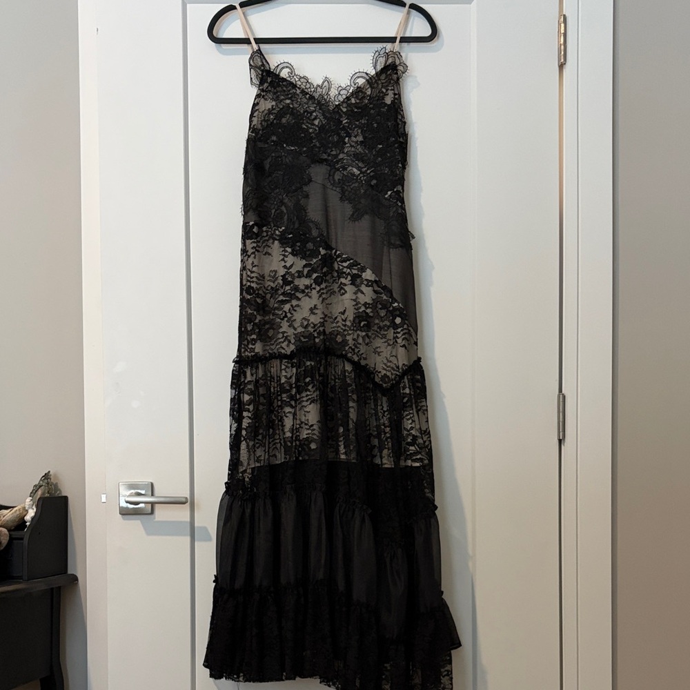 Elegant Black Lace Maxi Dress